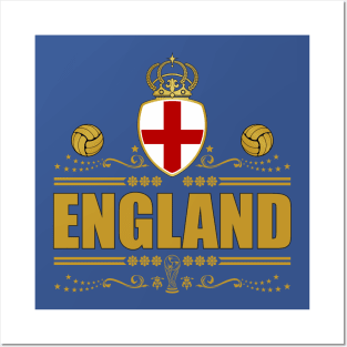 ENGLAND GOLD LINEART Posters and Art